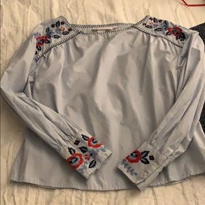 H&M blouse with embroidered flowers